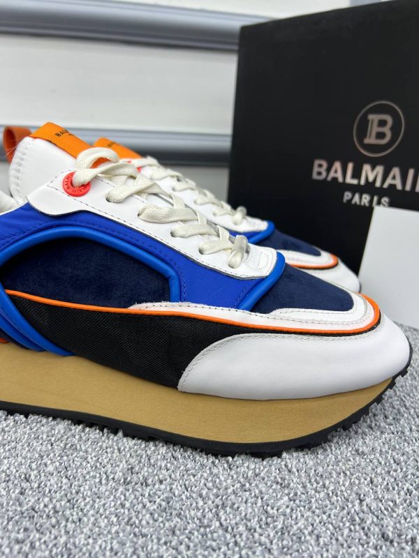 balmain ayakkabi sneakers erkek mavi turuncu beyaz