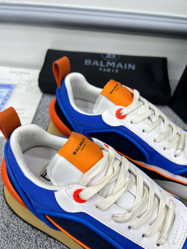 balmain ayakkabi sneakers erkek mavi turuncu beyaz