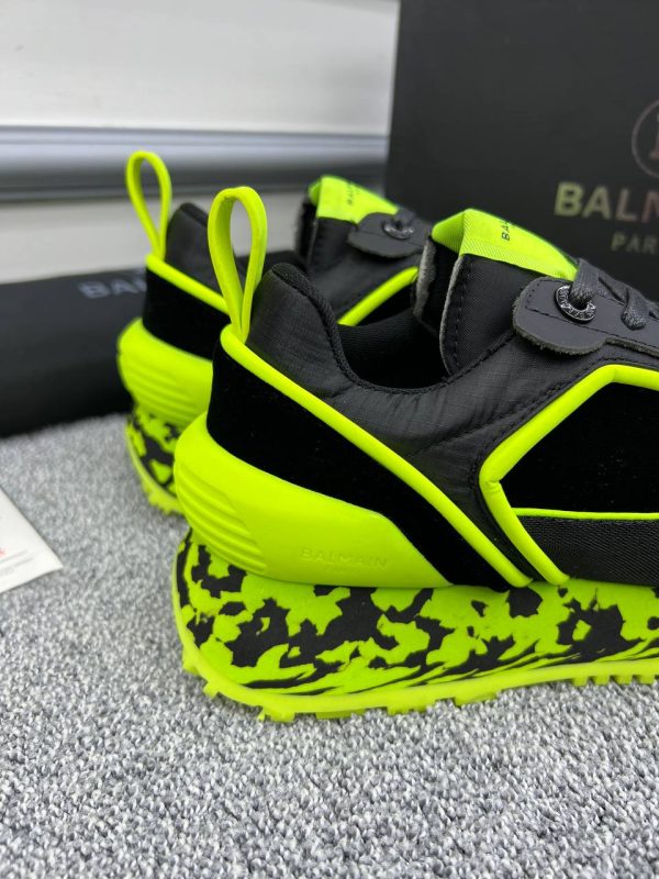 balmain ayakkabi sneakers erkek siyah yesil detayli