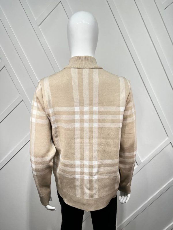 burberry mont bej ekose triko detay