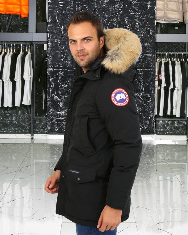 canada goose mont erkek kapusonlu siyah kolu cepli classic