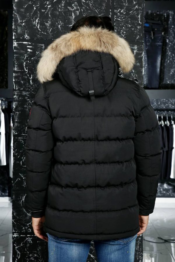 canada goose mont erkek siyah kapusonlu