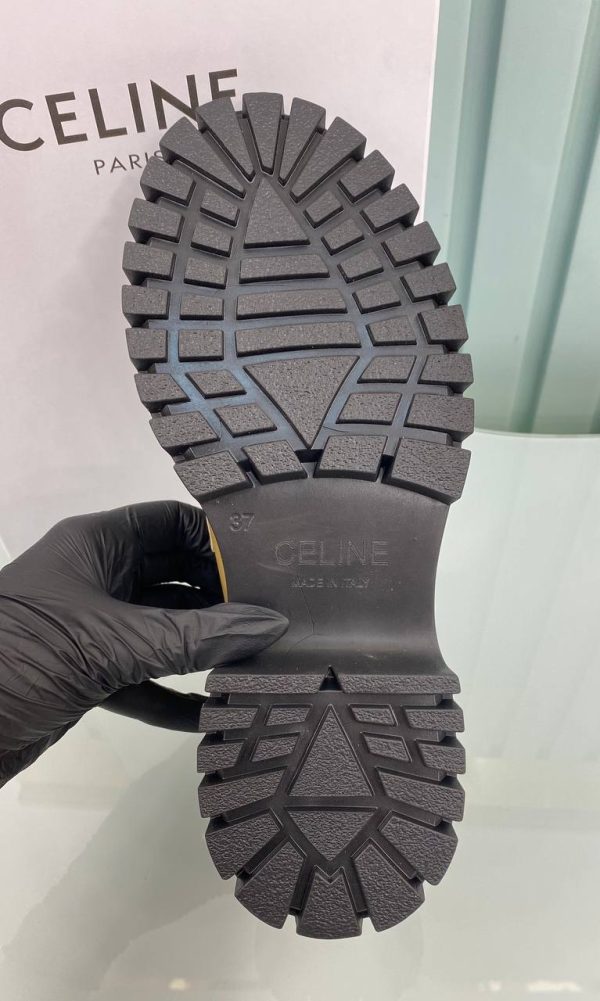 celine ayakkabi loafer haki gold aksesuarli