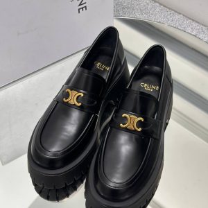 celine ayakkabi loafer siyah yuksek taban