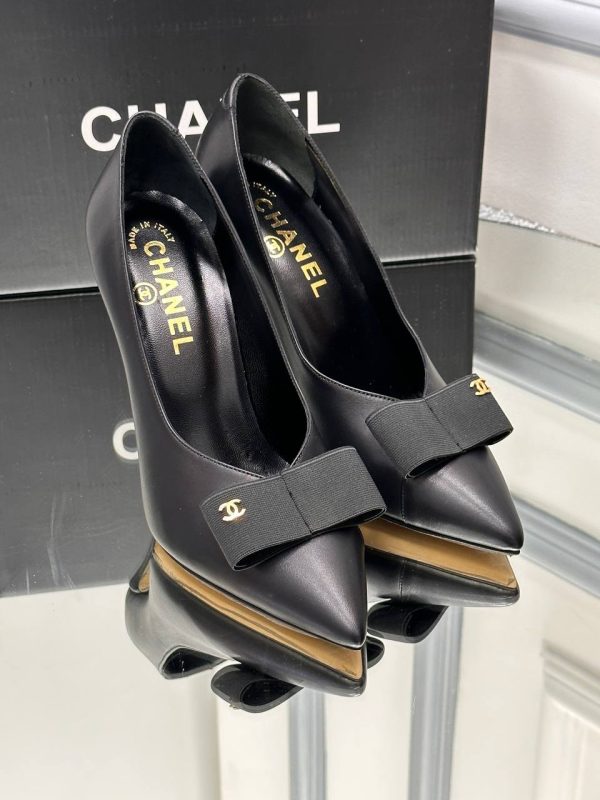 chanel bot topuklu siyah 10 cm topuk