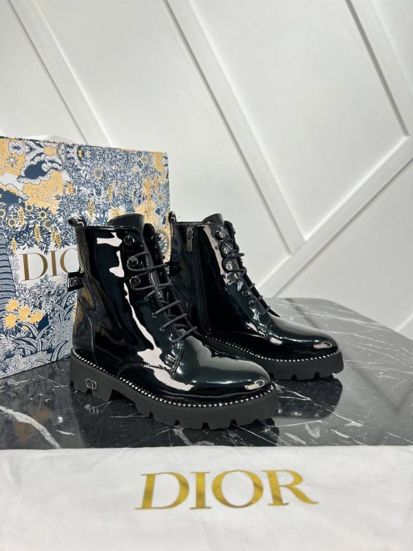 christian dior ayakkabi bot rugan siyah army rebelle boot