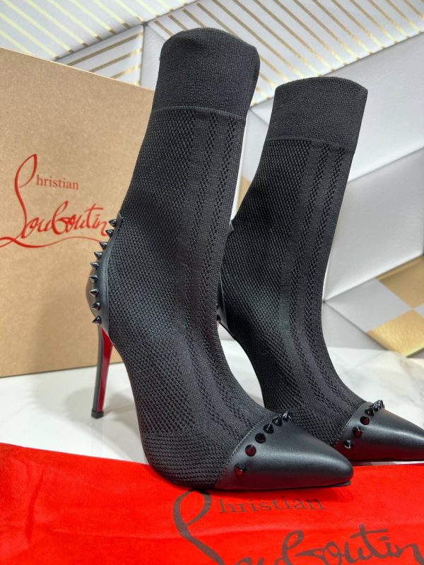 christian dior ayakkabi bot siyah triko detayli corap bot