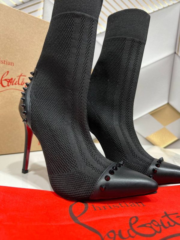 christian dior ayakkabi bot siyah triko detayli corap bot