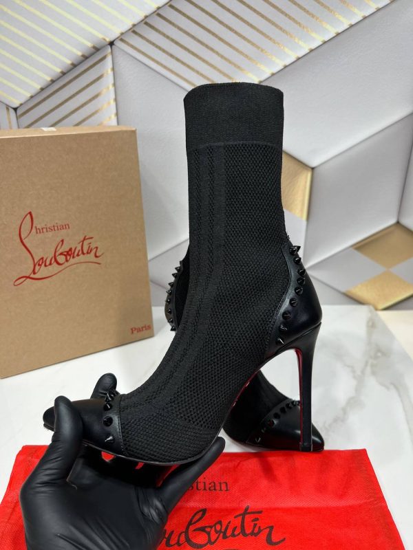 christian dior ayakkabi bot siyah triko detayli corap bot