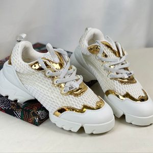 christian dior ayakkabi sneaker d connect beyaz fileli gold