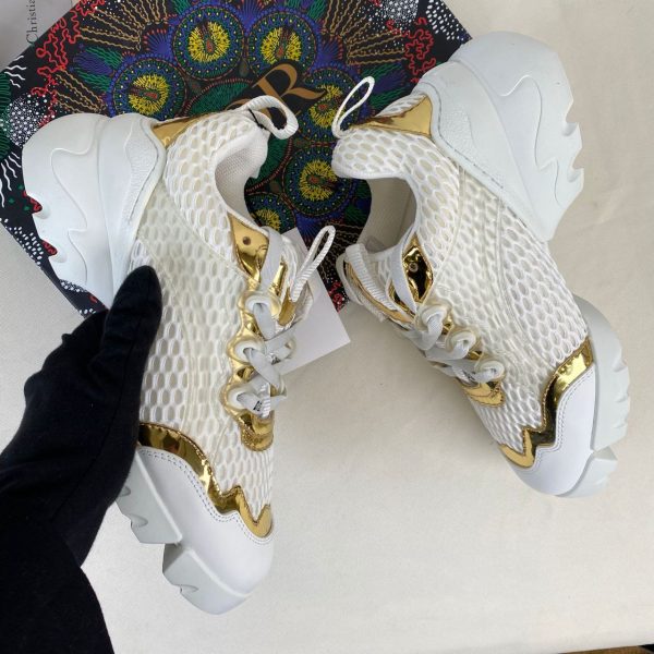 christian dior ayakkabi sneaker d connect beyaz fileli gold