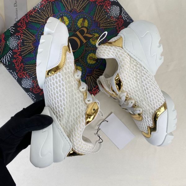 christian dior ayakkabi sneaker d connect beyaz fileli gold