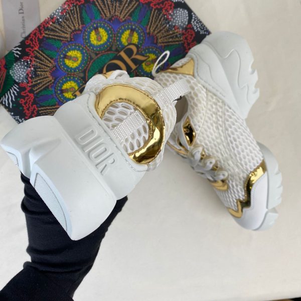 christian dior ayakkabi sneaker d connect beyaz fileli gold