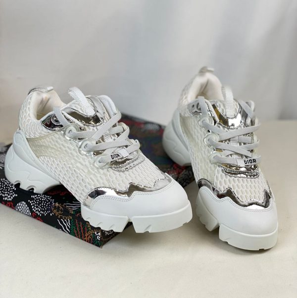 christian dior ayakkabi sneaker d connect beyaz fileli silver