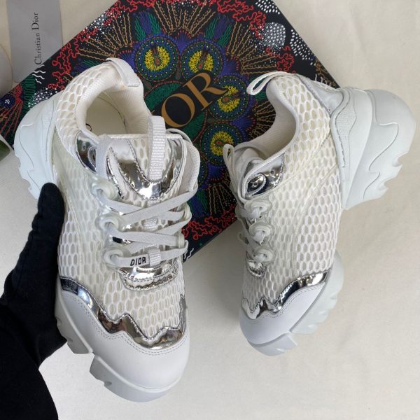 christian dior ayakkabi sneaker d connect beyaz fileli silver