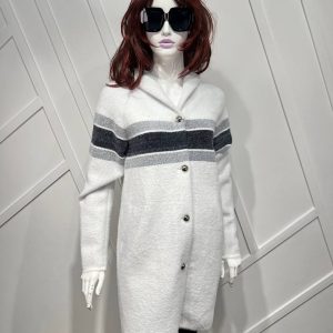 christian dior palto yun beyaz logo detayli