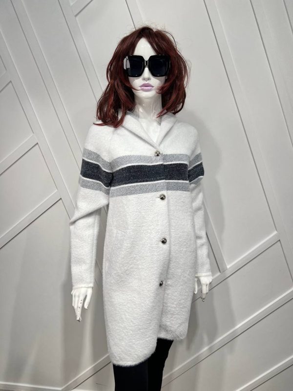 christian dior palto yun beyaz logo detayli