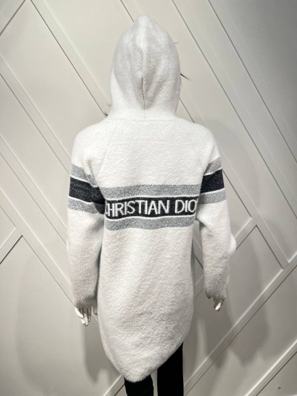 christian dior palto yun beyaz logo detayli