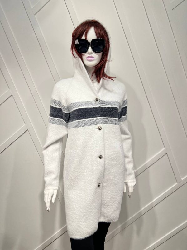 christian dior palto yun beyaz logo detayli
