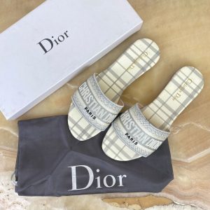 christian dior terlik gri ekose dway slide