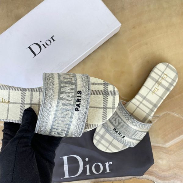 christian dior terlik gri ekose dway slide