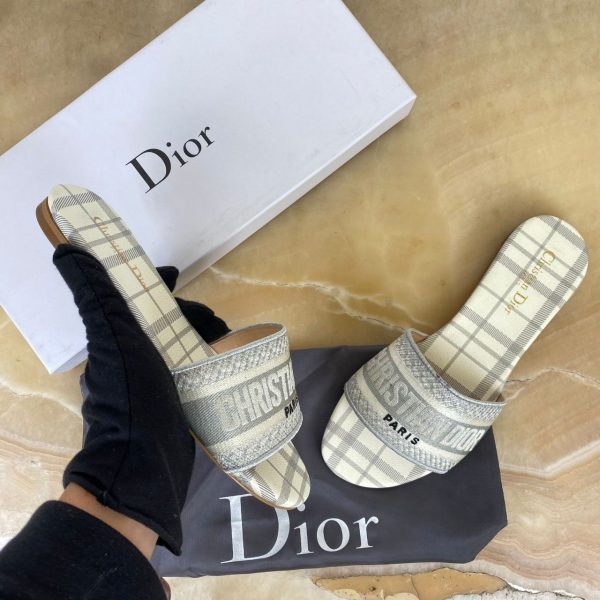 christian dior terlik gri ekose dway slide