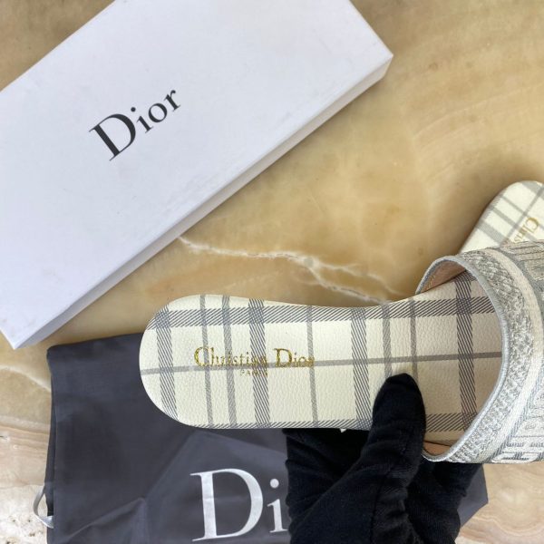 christian dior terlik gri ekose dway slide