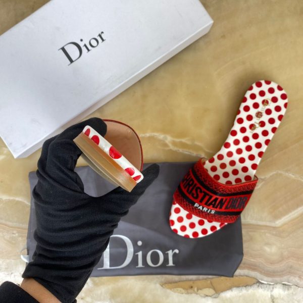 christian dior terlik kirmizi puantiyeli dway slide