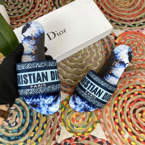 christian dior terlik lacivert beyaz dway slide