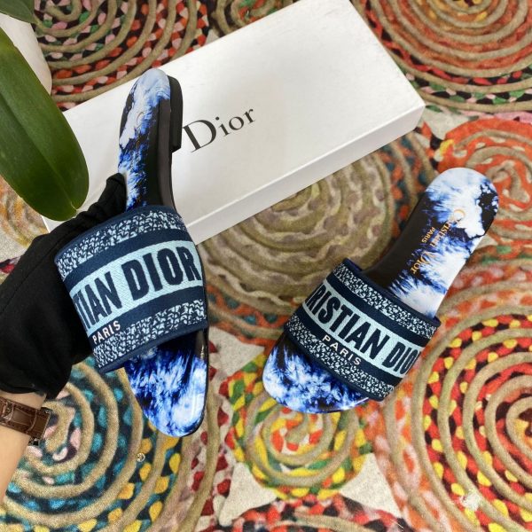 christian dior terlik lacivert beyaz dway slide
