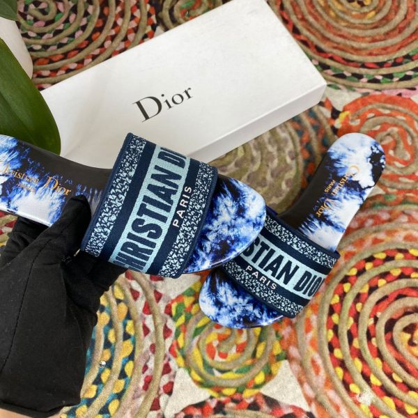 christian dior terlik lacivert beyaz dway slide