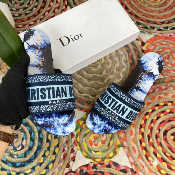 christian dior terlik lacivert beyaz dway slide