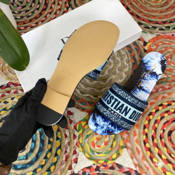 christian dior terlik lacivert beyaz dway slide