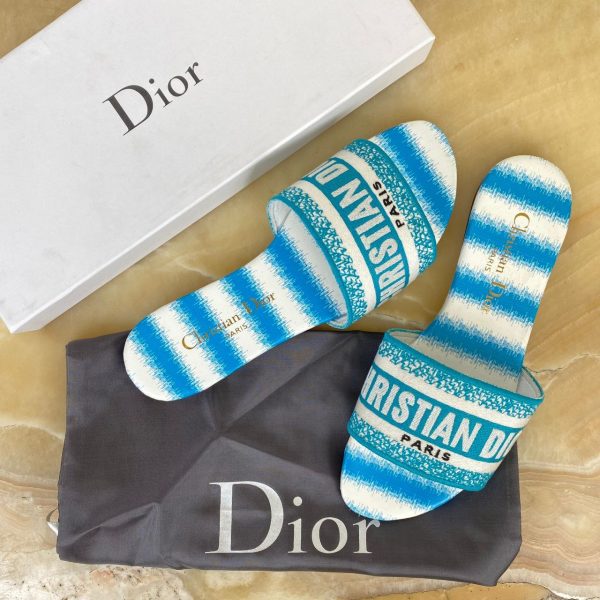 christian dior terlik mavi beyaz ekose dway slide