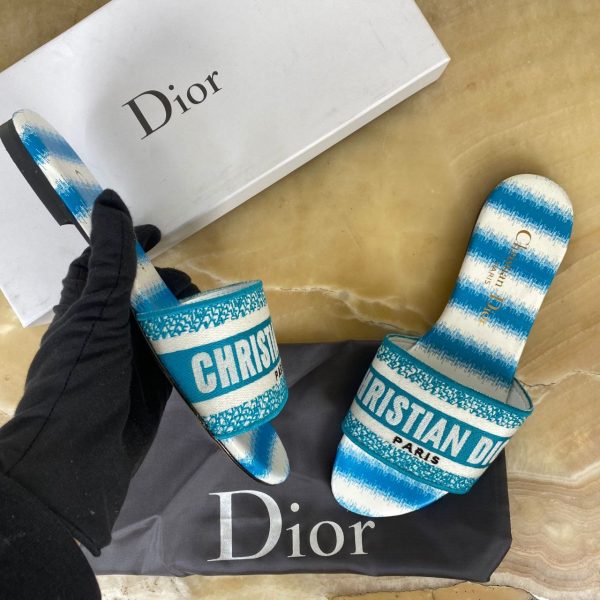 christian dior terlik mavi beyaz ekose dway slide