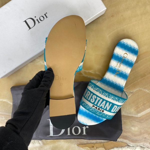 christian dior terlik mavi beyaz ekose dway slide