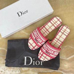 christian dior terlik pembe ekose dway slide