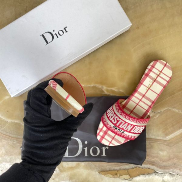 christian dior terlik pembe ekose dway slide