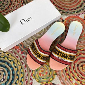 christian dior terlik pembe rengarenk dway slide