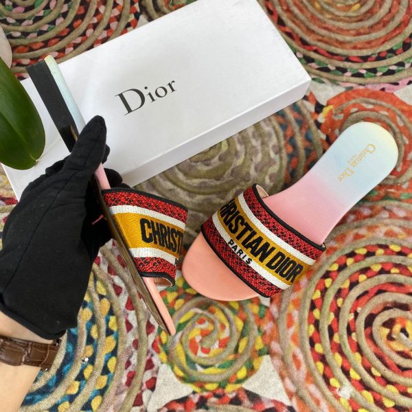 christian dior terlik pembe rengarenk dway slide