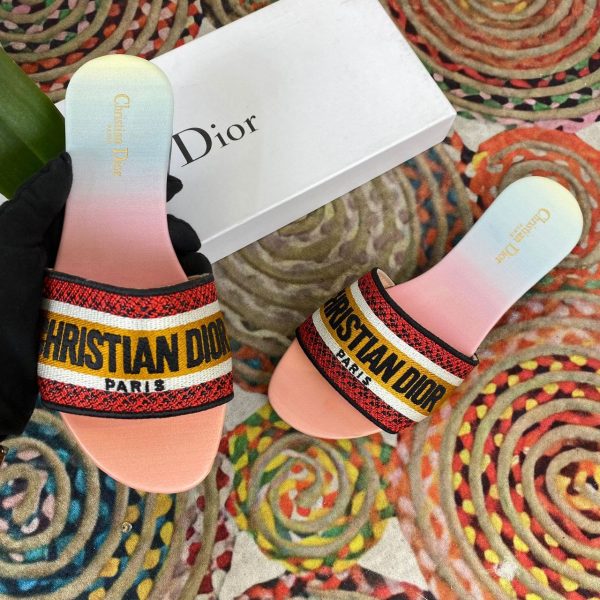 christian dior terlik pembe rengarenk dway slide