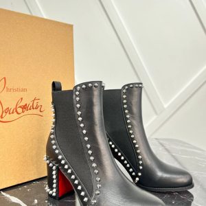 christian louboutin ayakkabi bot ankle boot siyah 8 cm