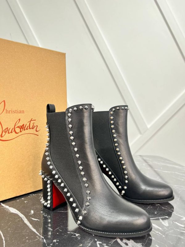 christian louboutin ayakkabi bot ankle boot siyah 8 cm
