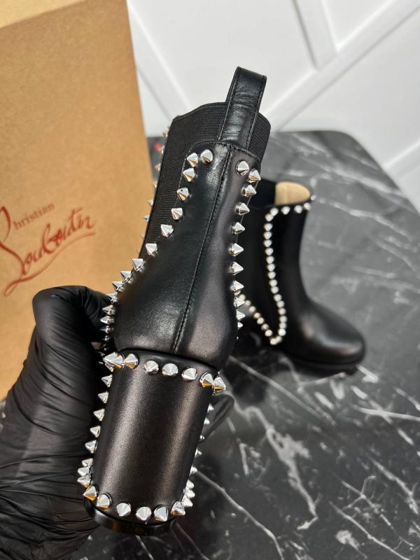 christian louboutin ayakkabi bot ankle boot siyah 8 cm