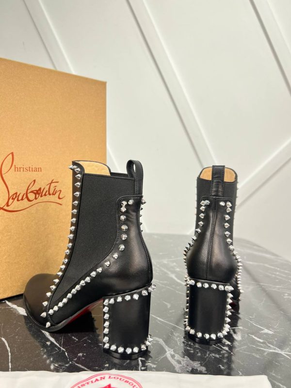 christian louboutin ayakkabi bot ankle boot siyah 8 cm