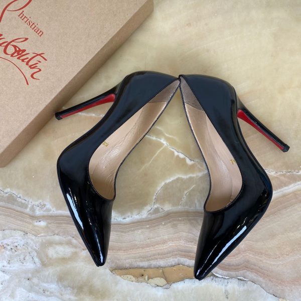 christian louboutin ayakkabi siyah rugan topuk 12 cm