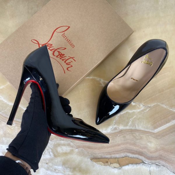 christian louboutin ayakkabi siyah rugan topuk 12 cm