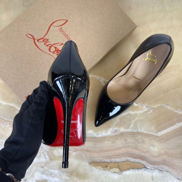 christian louboutin ayakkabi siyah rugan topuk 12 cm