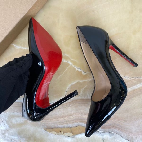 christian louboutin ayakkabi siyah rugan topuk 12 cm