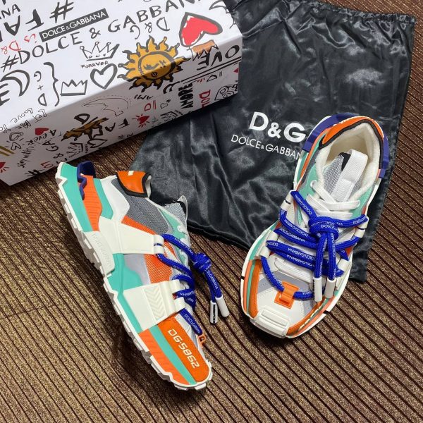 dolce gabbana ayakkabi beyaz turuncu mavi sneaker kalin taban yeni sezon